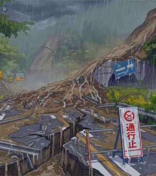 大雨、土砂崩れ